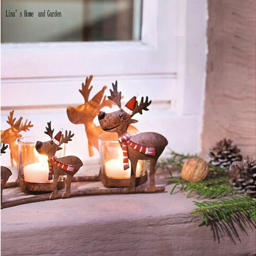 Handmade retro metal elephant candle holder Christmas decoration - vue 5 sur 6