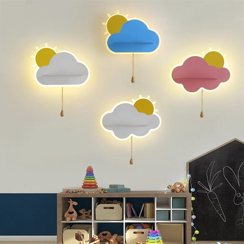 Creative LED wall light in cloud shape for children
