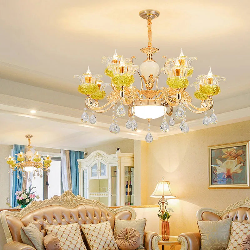 European crystal chandelier luxury lighting for interior decoration - vue 3 sur 13