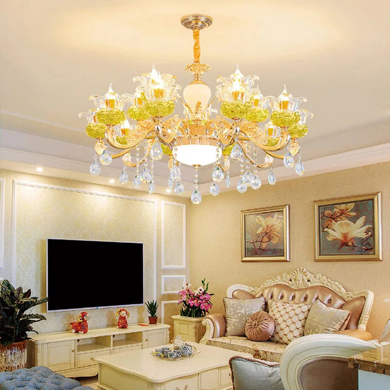 European crystal chandelier luxury lighting for interior decoration - vue 4 sur 13