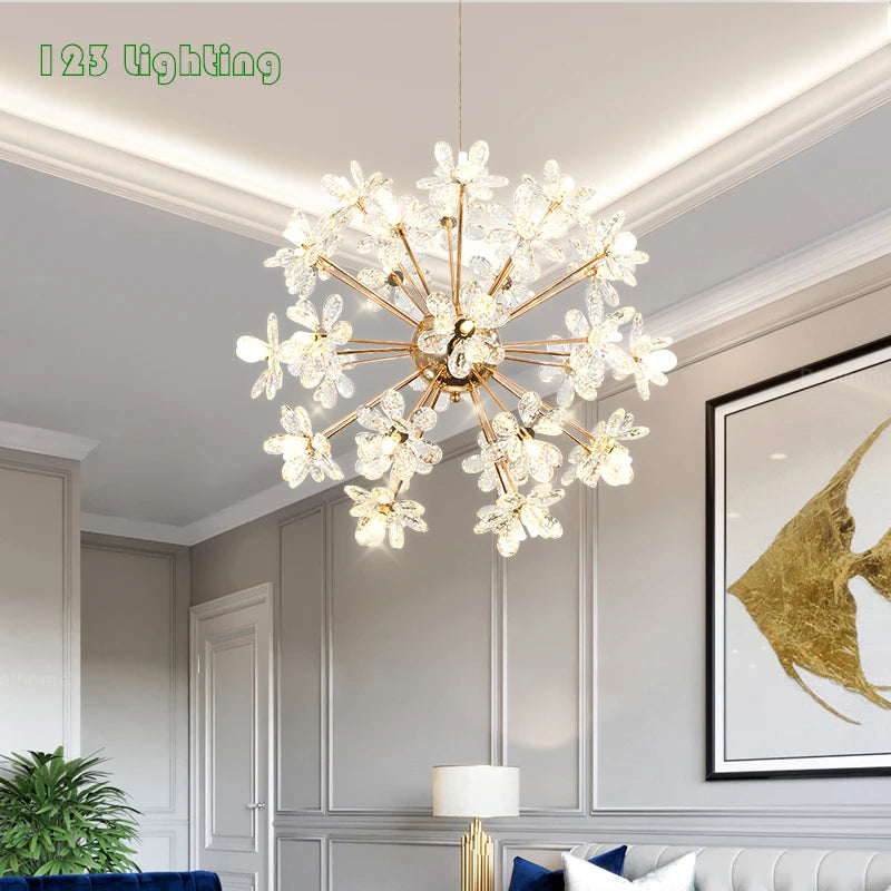 Modern crystal chandeliers for romantic interior decoration