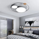 Nordic LED ceiling light with round macaron design in acrylic and wood