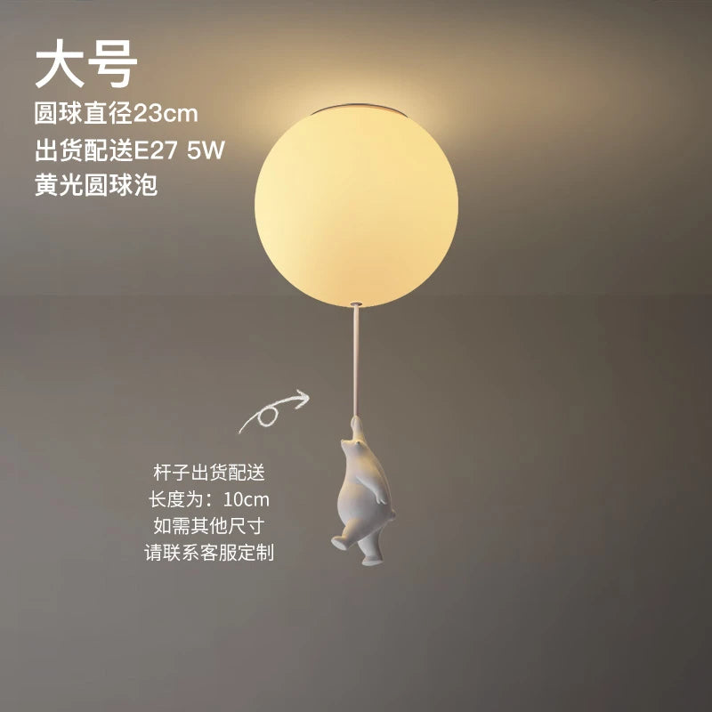 Animated bear LED ceiling light for children's bedrooms and living room decor - vue 16 sur 20