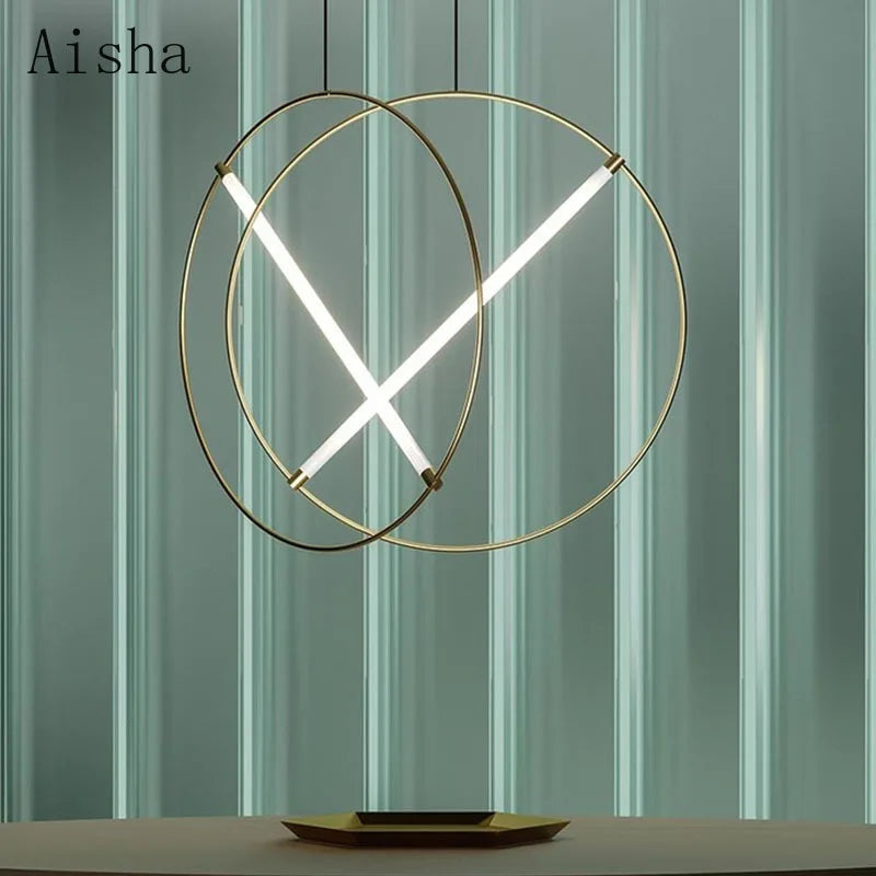 Modern gold ring pendant light for elegant interiors