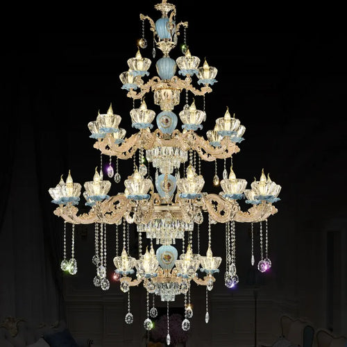 Modern crystal chandelier for elegant and refined lighting - vue 4 sur 8