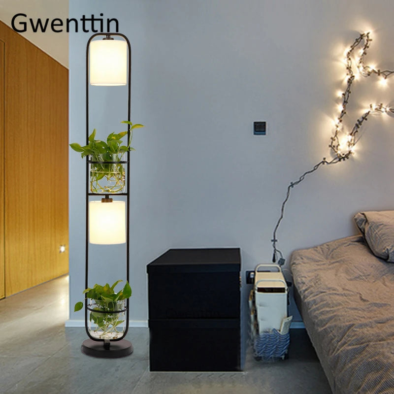 Modern glass LED floor lamp for interior decoration