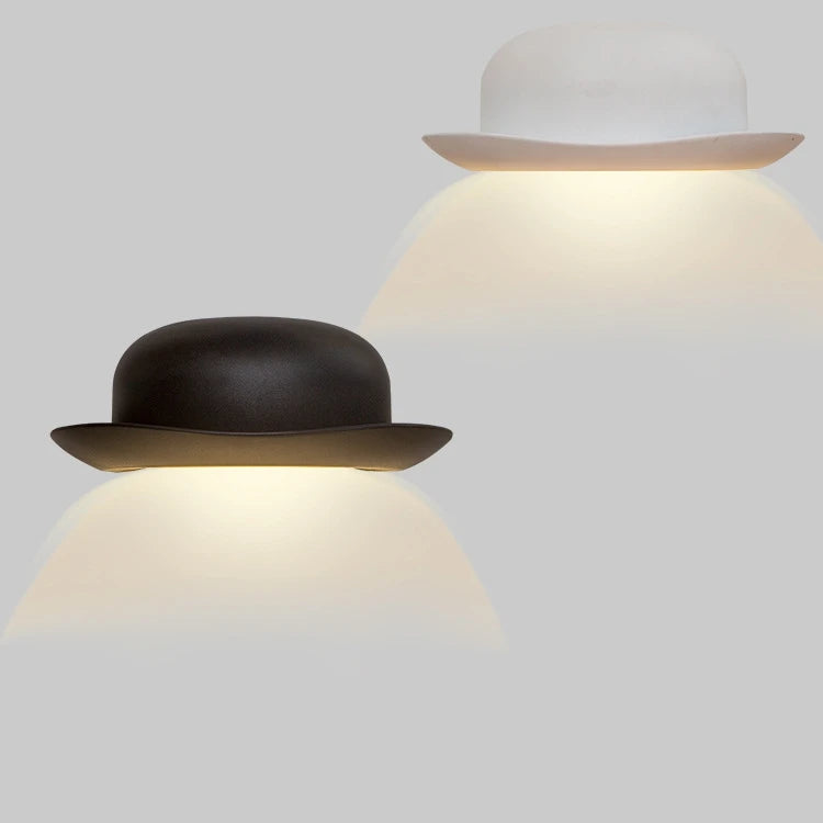 Minimalist design aluminium LED wall lamp with hat shade