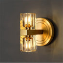 applique murale moderne en cuivre avec lumière cristal décorative