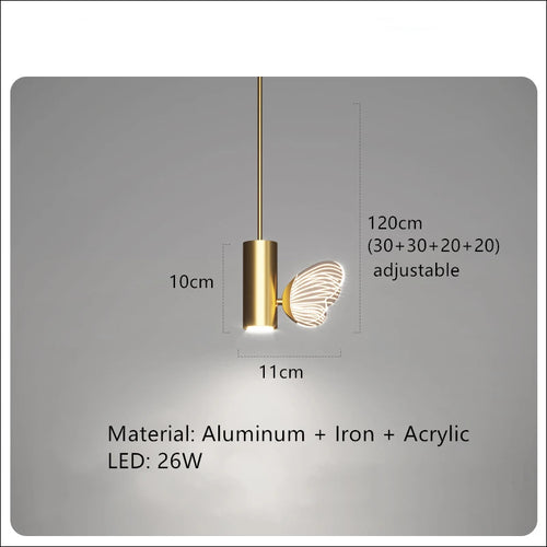 Modern romantic butterfly acrylic wall light - vue 18 sur 17