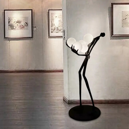 Postmodern resin and glass floor lamp with elegant design - vue 4 sur 9