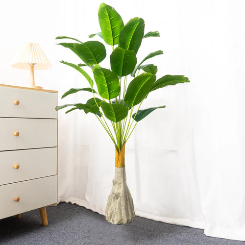Artificial tropical banana tree with decorative palm leaves - vue 11 sur 10
