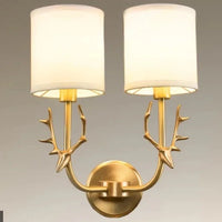 Brass deer head wall light nordic american decor