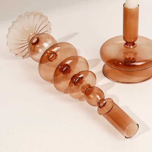 Glass candle holders for festive table decoration - vue 4 sur 11
