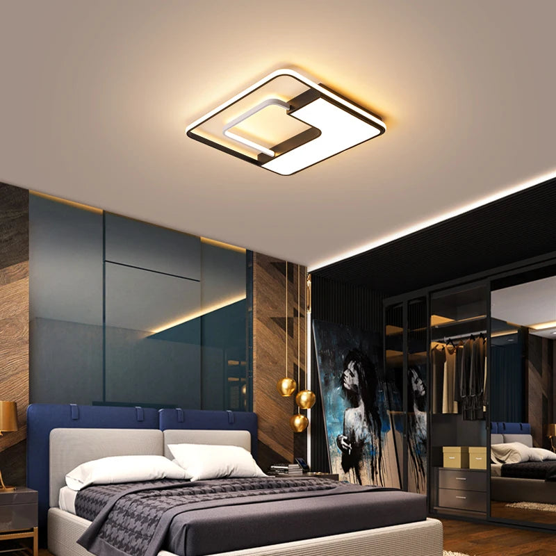 Luxury art deco geometric LED ceiling light for indoor lighting - vue 4 sur 13