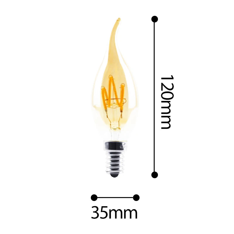 Retro LED Edison bulb with warm yellow vintage filament light - vue 12 sur 12