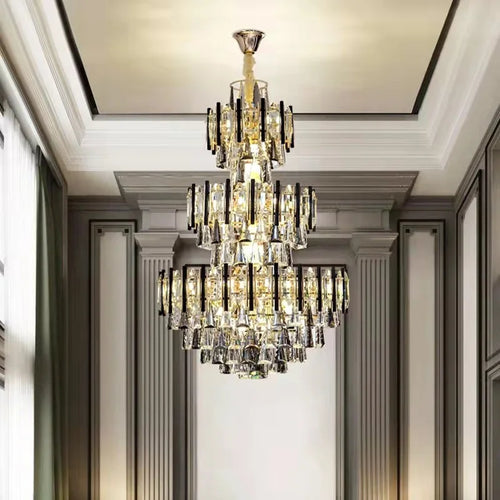 Luxury crystal chandelier for staircases and hotel lobbies - vue 3 sur 11