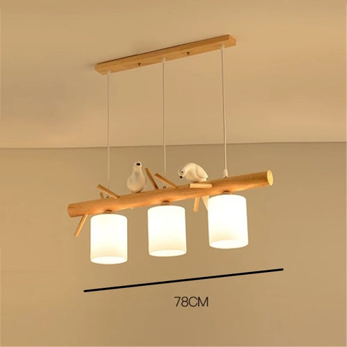 Nordic and Japanese style wooden pendant light - vue 9 sur 8