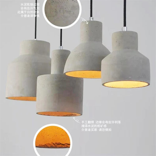 industrial style concrete pendant light for modern decoration - vue 6 sur 13