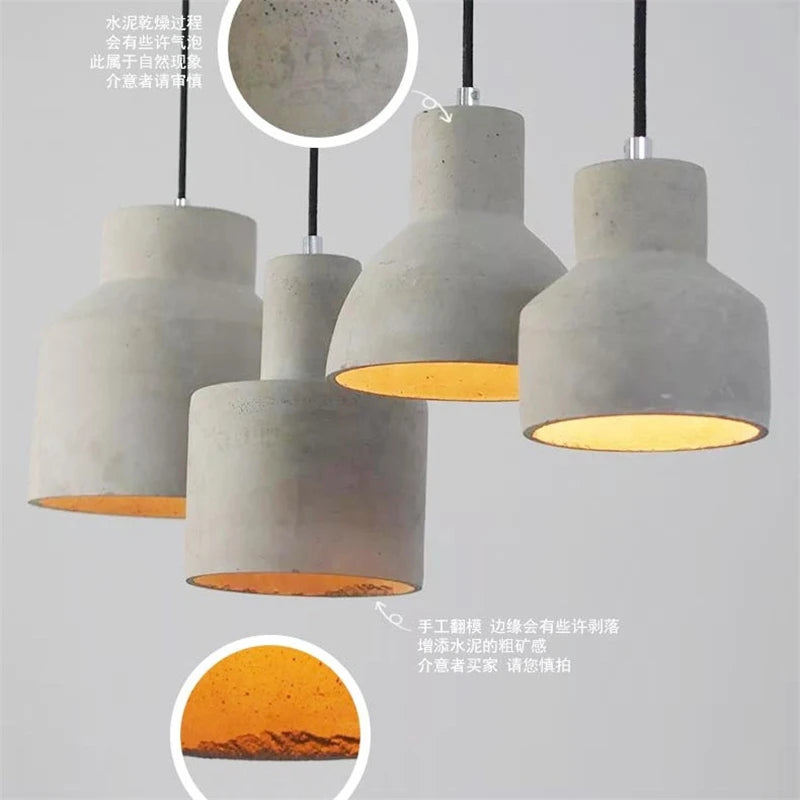 industrial style concrete pendant light for modern decoration - vue 5 sur 13
