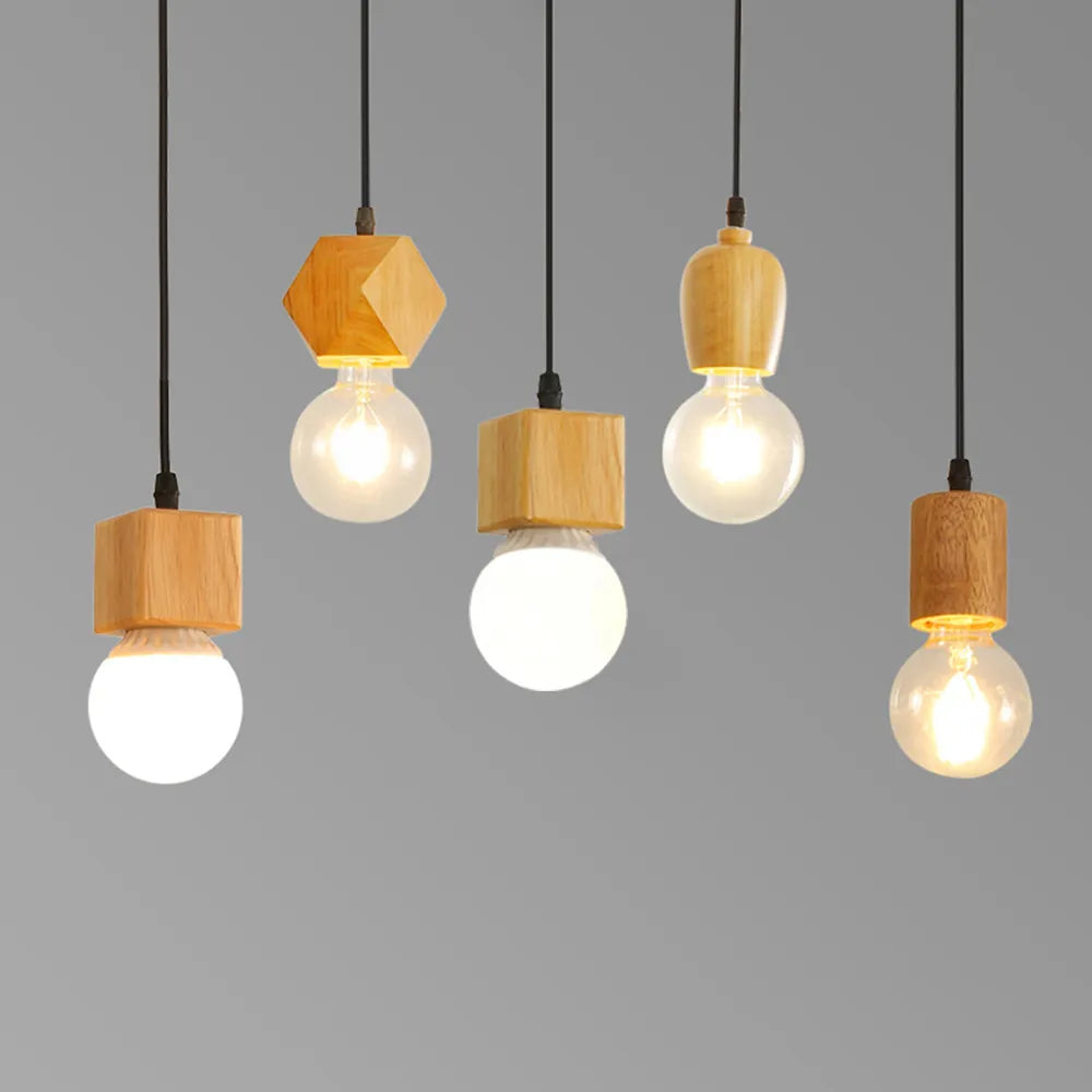 Mengjay vintage industrial rustic wood pendant light