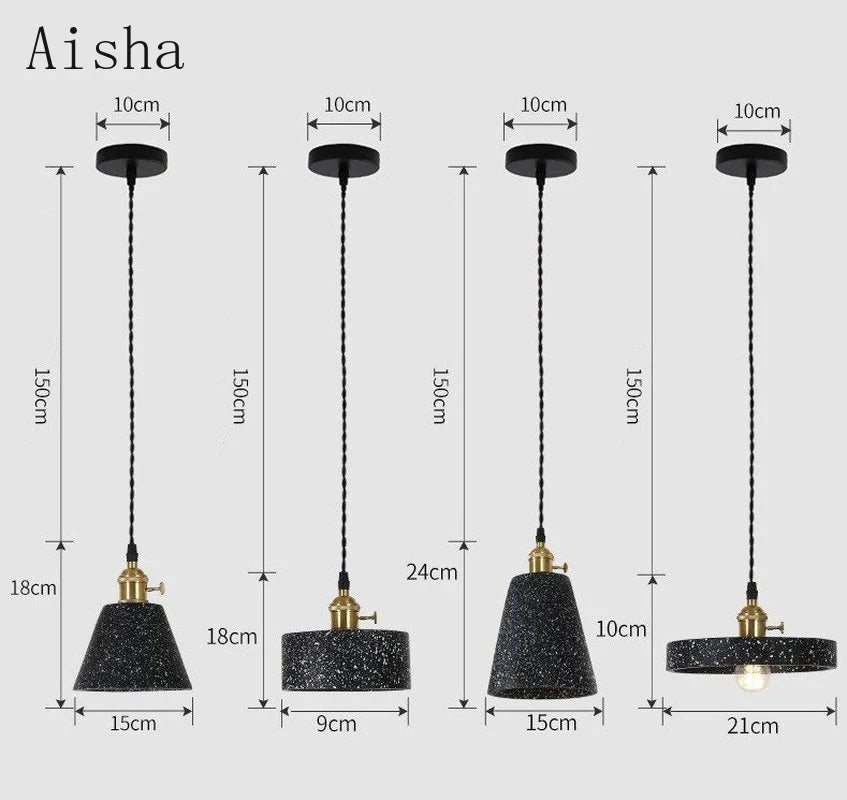 Industrial cement pendant light for table and bar - vue 2 sur 23