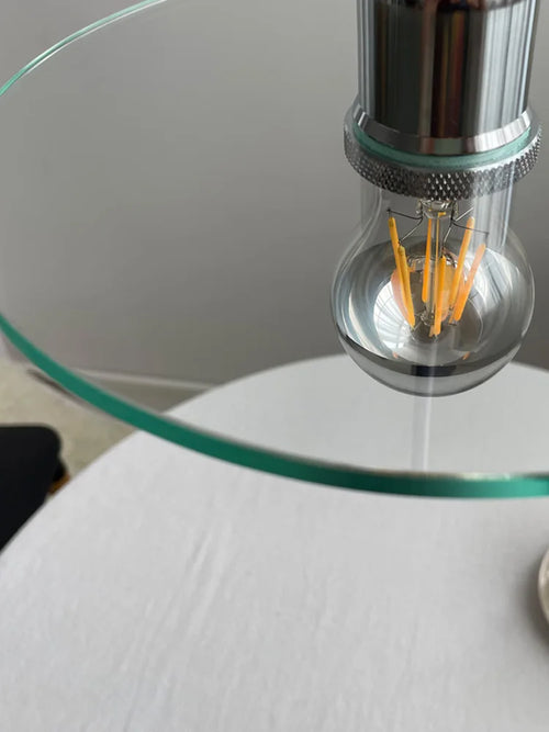 Retro clear glass pendant chandelier for café and bar decor - vue 3 sur 6