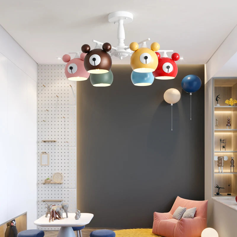 Children’s cartoon bear LED chandelier