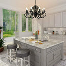 Vintage wrought iron chandelier with metal candle lights