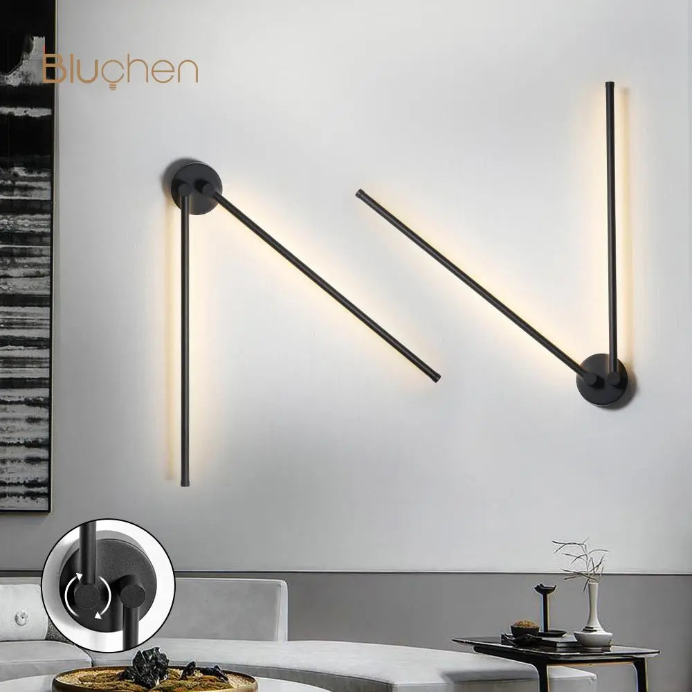 Modern rotatable LED wall light for sofa background - vue 5 sur 10
