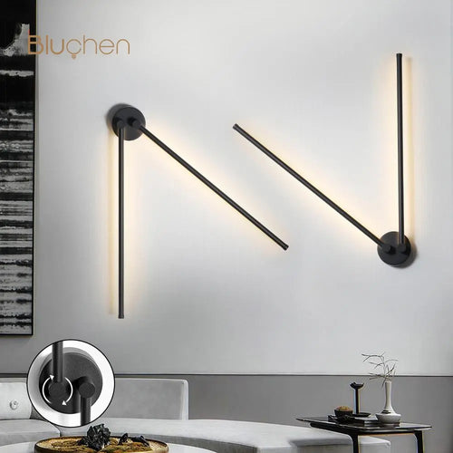 Modern rotatable LED wall light for sofa background - vue 5 sur 10