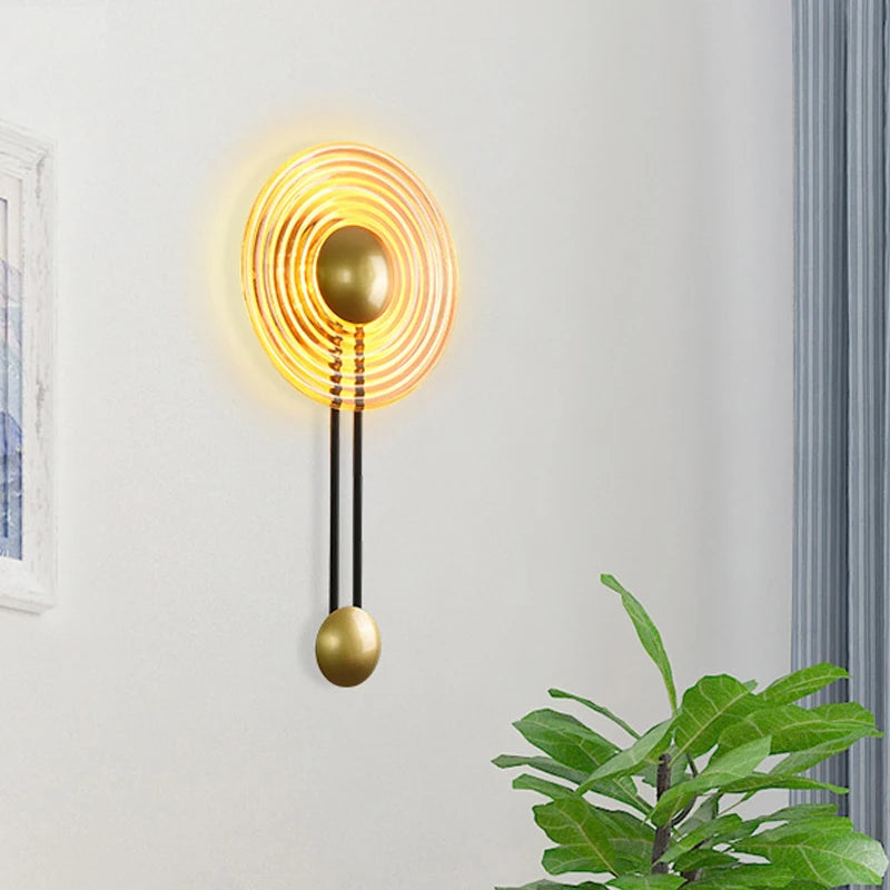 Decorative European style metal and glass bell wall light