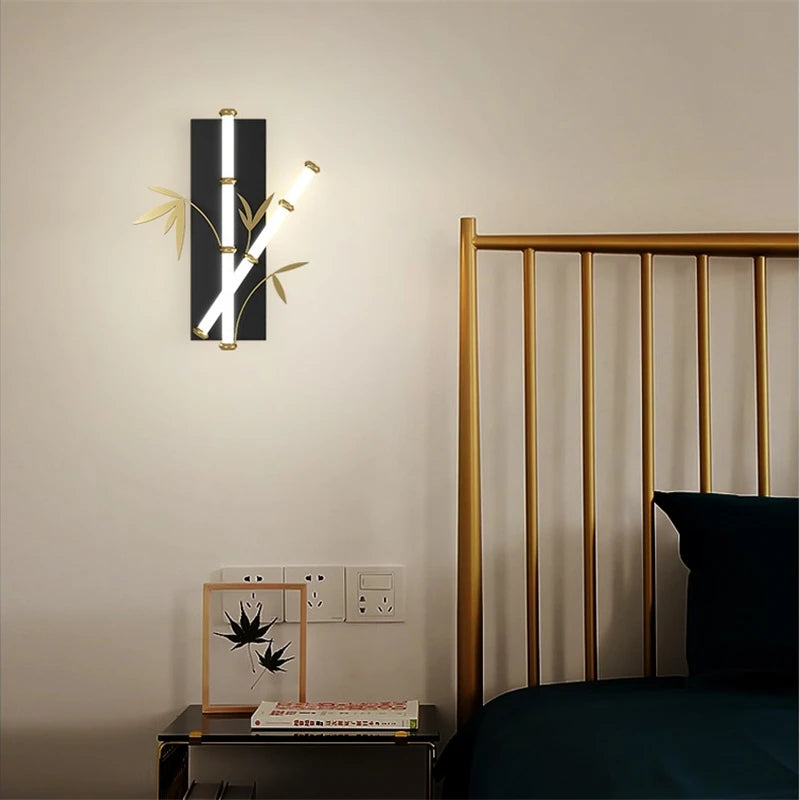 Modern Chinese style acrylic bamboo effect wall light - vue 3 sur 10