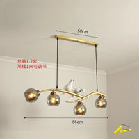 Nordic bird lamp modern chandelier with glass LED shade