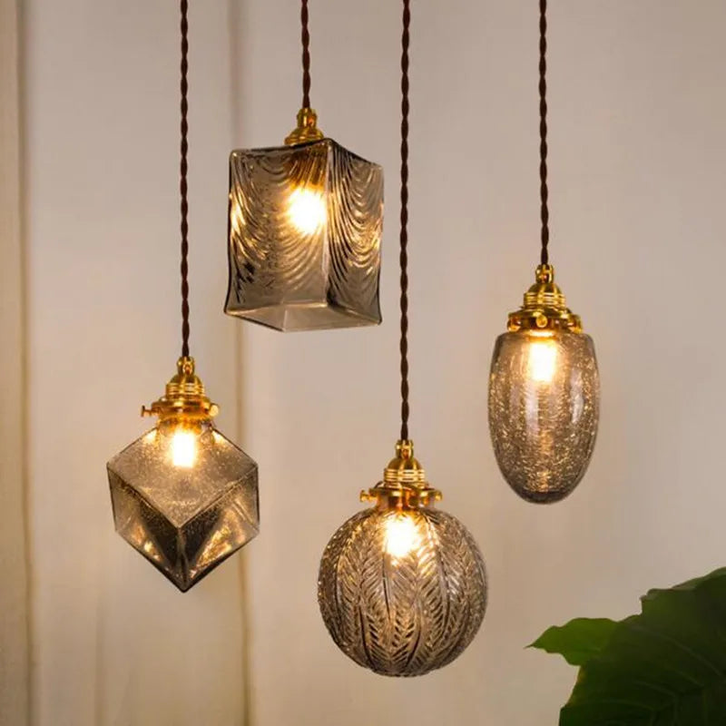 Japanese style glass pendant light vintage for industrial decor
