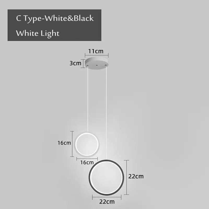 Modern round pendant light for lateral LED lighting - vue 9 sur 12