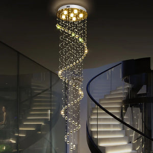 lustre moderne en cristal design spiralé pour éclairage décoratif