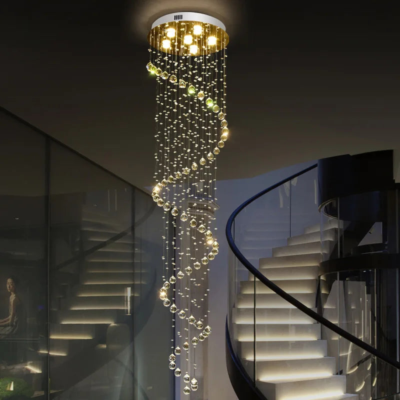 Modern spiral crystal chandelier for decorative lighting