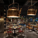 Iron kettle pendant light retro industrial bar restaurant WJ11087