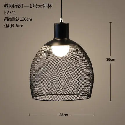 Retro loft birdcage chandelier in creative minimalist iron - vue 15 sur 18