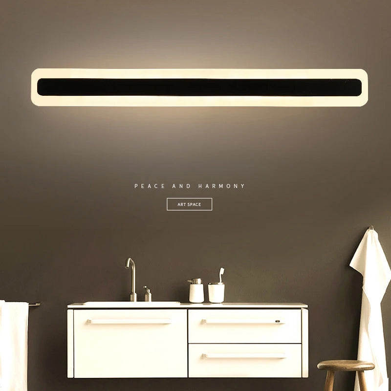 Acrylic LED mirror rectangular wall light for home decor