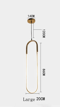 Nordic U shape LED decorative modern pendant light