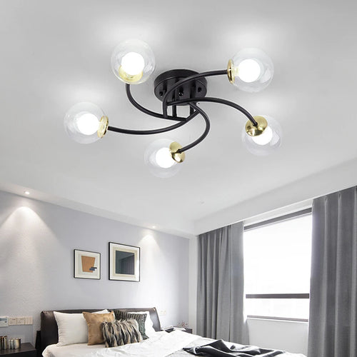 Simple nordic glass LED ceiling light - vue 4 sur 12