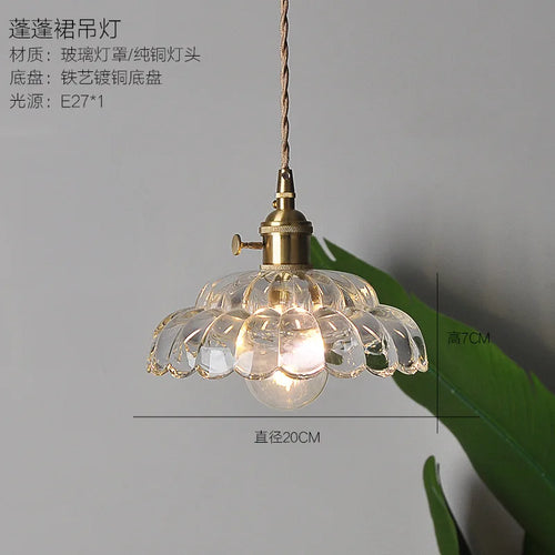 Copper glass pendant light for restaurant, bar and loft - vue 8 sur 7