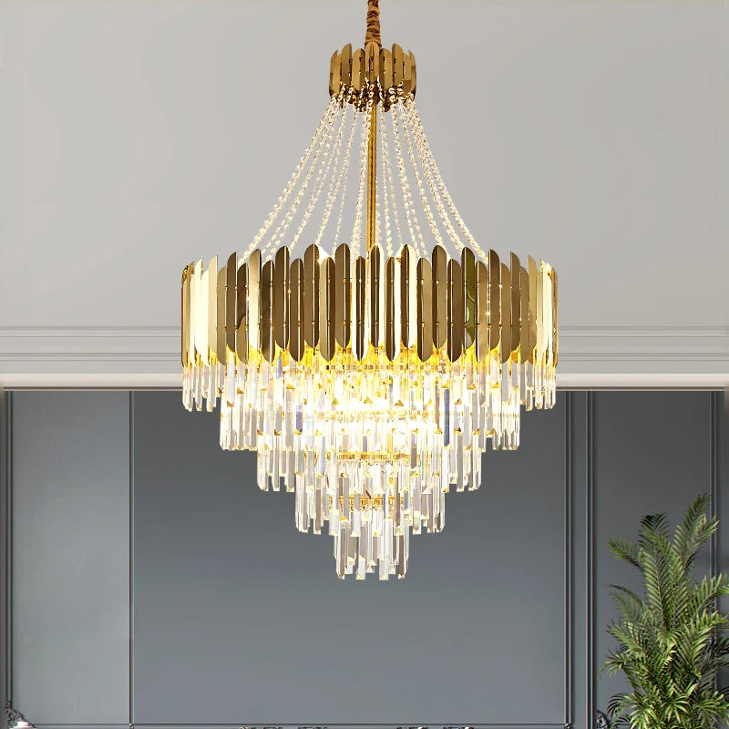 Modern crystal pendant light for elegant contemporary spaces - vue 3 sur 11