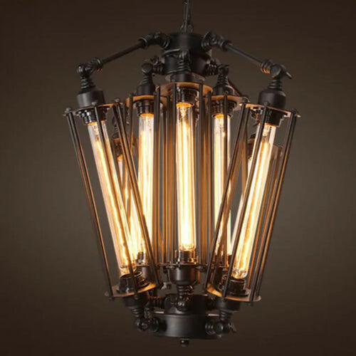 Industrial 8 head pendant light Loft American steampunk lamp cafe dining room iron chain pendant light vintage bar pendant light - vue 2 sur 8