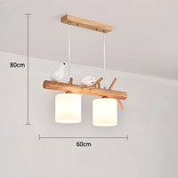 Nordic solid wood LED pendant light for dining room, ceiling, bedroom, living room, kitchen
