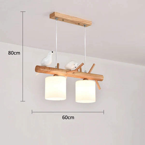 Nordic solid wood LED pendant light for dining room, ceiling, bedroom, living room, kitchen