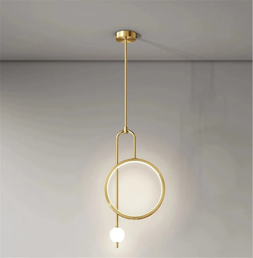 Nordic design LED ring pendant light for modern interior décor - vue 3 sur 8