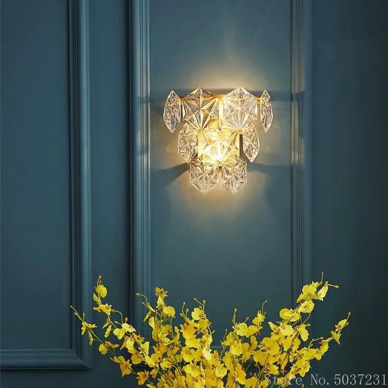 Luxury post-modern decorative crystal wall light