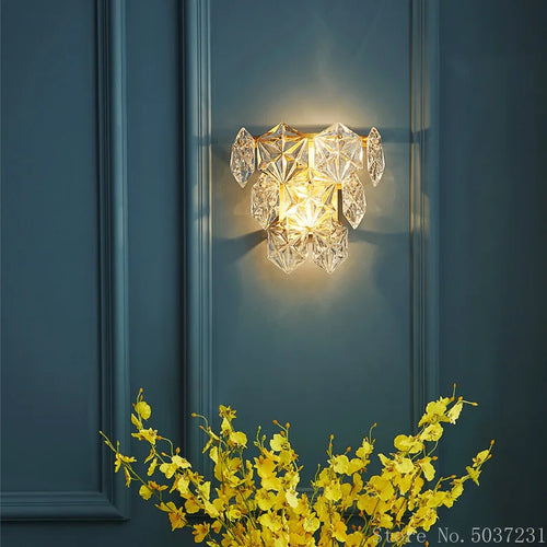 Luxury crystal wall light modern decorative design - vue 3 sur 7